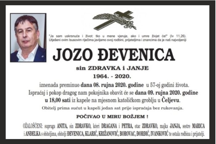 Preminuo poznati čapljinski gospodarstvenik Jozo Đevenica