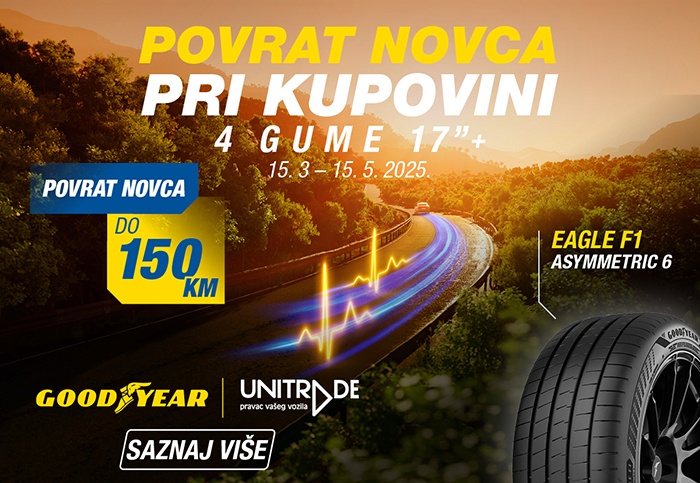 Odlična ljetna ušteda: Uz nove Goodyear gume ostvarite povrat novca do 150 KM!