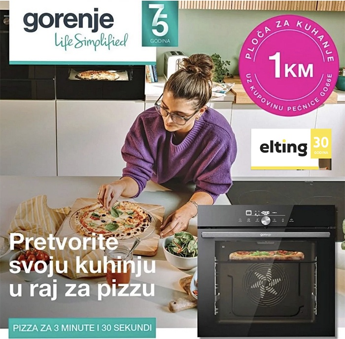 Pizza za samo 3 i pol minute? Nova Gorenje PizzaPlus pećnica dostupna u Eltingu Čapljina!