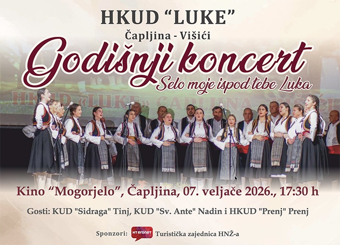 ”Selo moje ispod tebe Luka” – godišnji koncert HKUD-a ”Luke” Čapljina – Višići