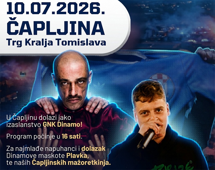 Dinamo slavi dvostruku krunu u Čapljini: Veliki koncert održat će Djerko Ulica i Zoster!