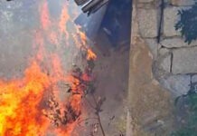 FOTO | Izgorio školski stan u objektu stare škole u Trebižatu