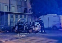 FOTO | U centru Čapljine izgorio Golf 4; policija vrši očevid