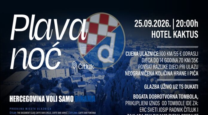 Plava noć u Čitluku: U Hotel Kaktus stižu čelnici, veterani i legende GNK Dinama